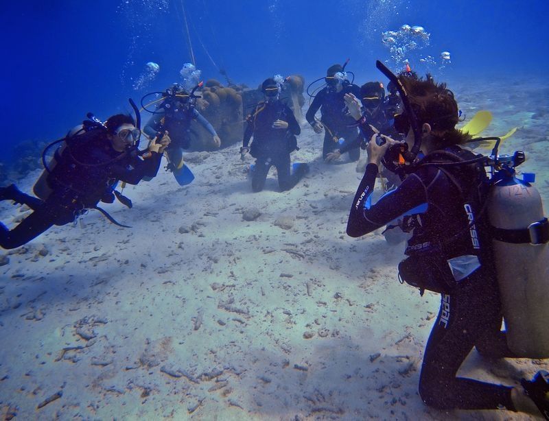 Sara scuba training