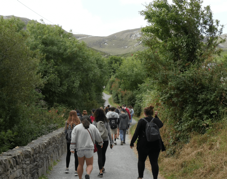 The Group Making the Walk to the Start of the Trail