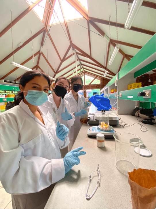 Ciena, Kayla and Nora doing experiments!