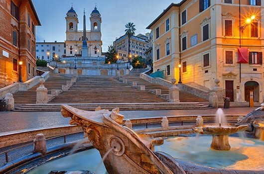 rome spanish steps night