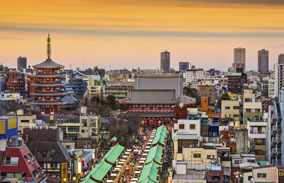 tokyo sunset aerial view