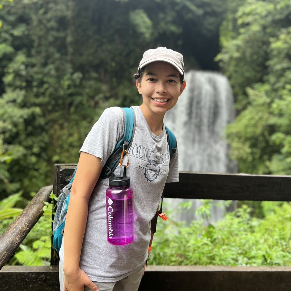 costa rica student waterfall