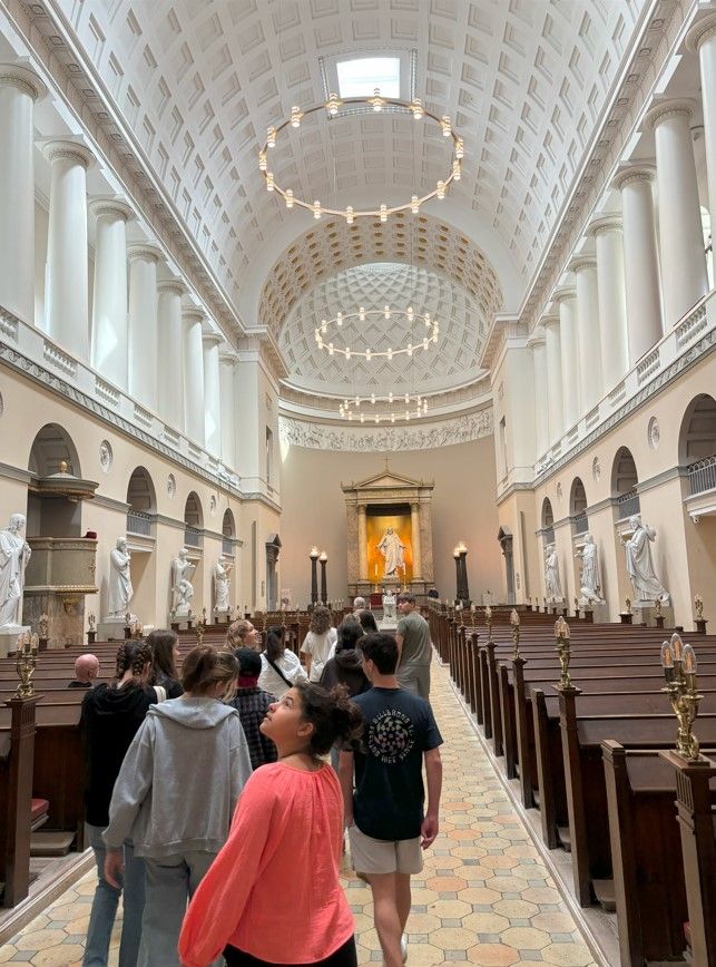 The Church of Our Lady is the Lutheran cathedral of Copenhagen. It is situated on the Frue Plads public square in central Copenhagen, next to the historic main building of the University of Copenhagen.