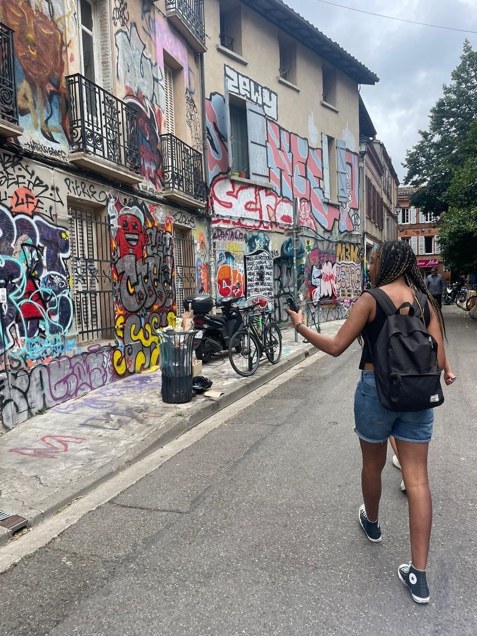 Students explore the street