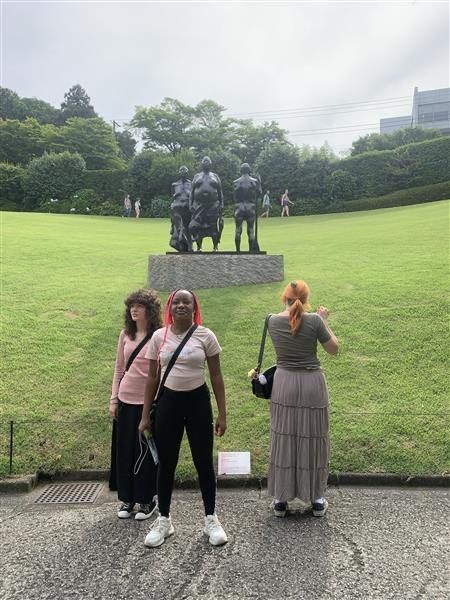 Hakone Open-Air Museum sculpture posing