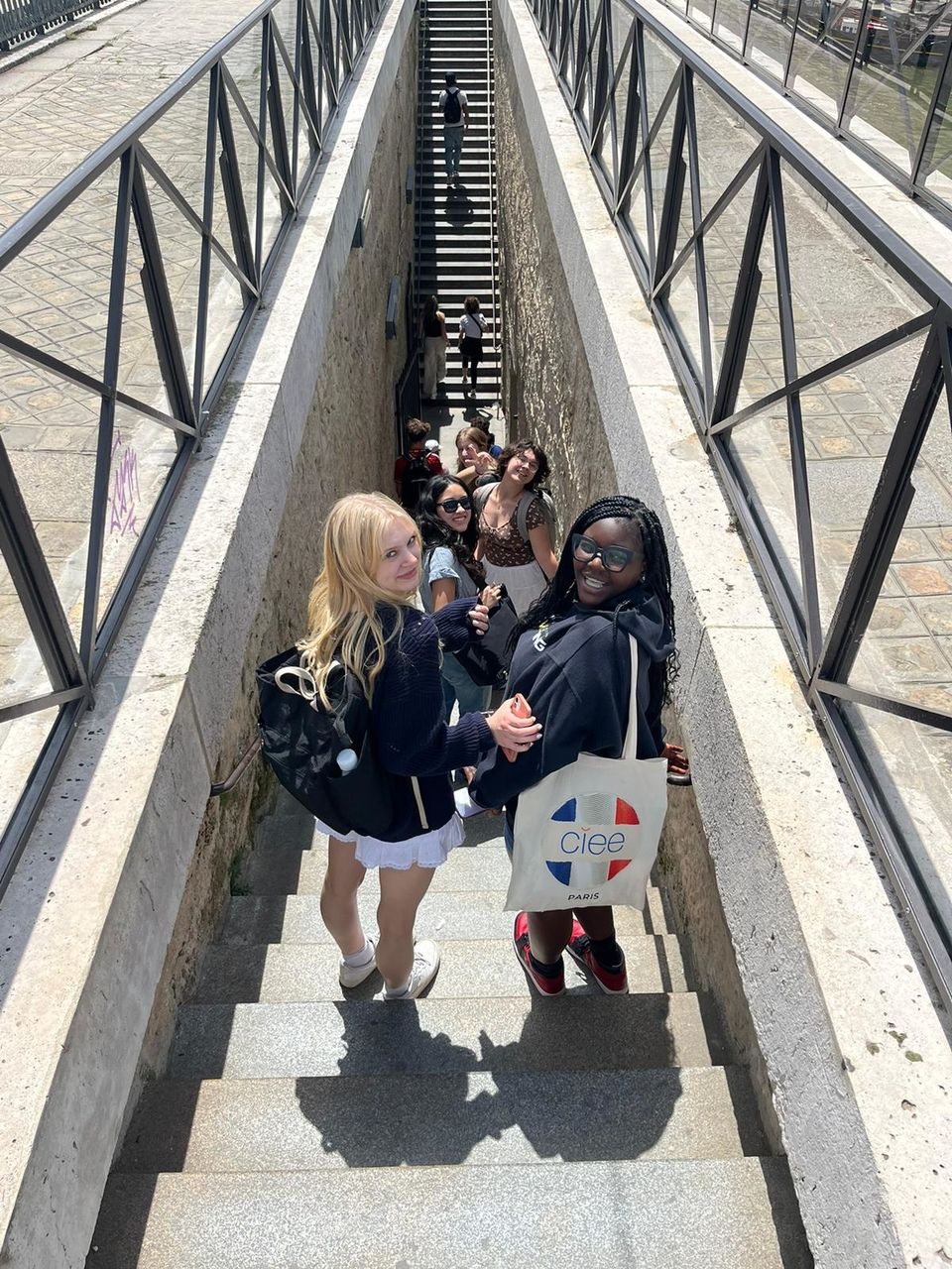 Students on stairs