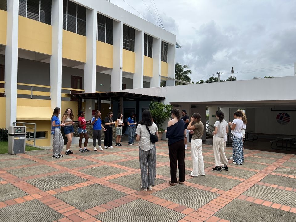 Students participating in the Snowball Fight Activity