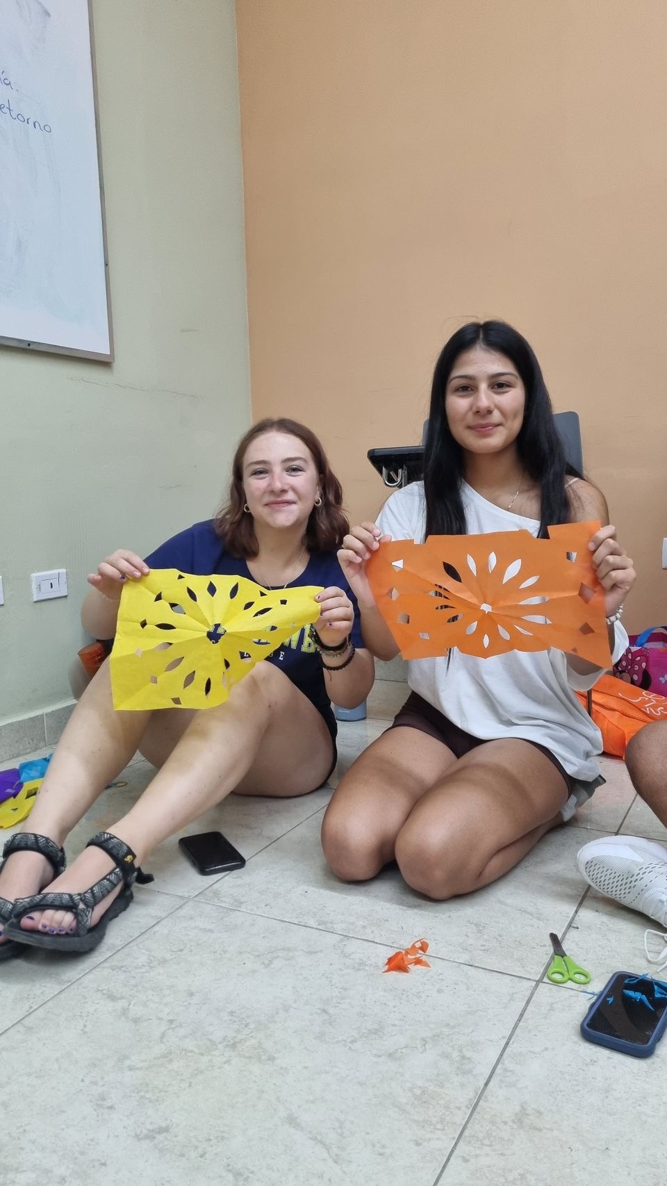 Students with papel picado