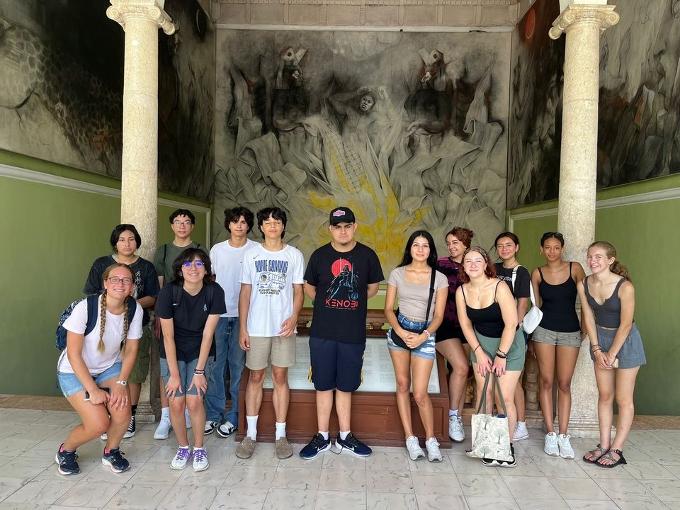 Students at the Yucatecan Government Palace