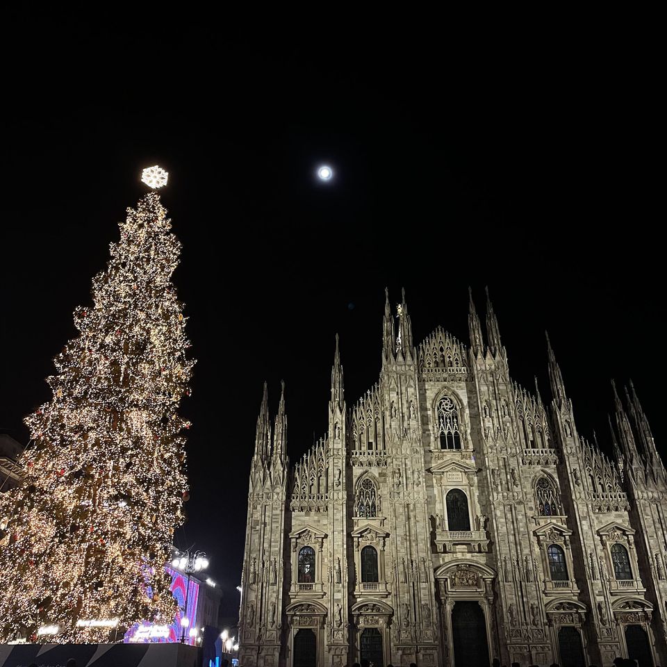 milan christmas tree lights duomo