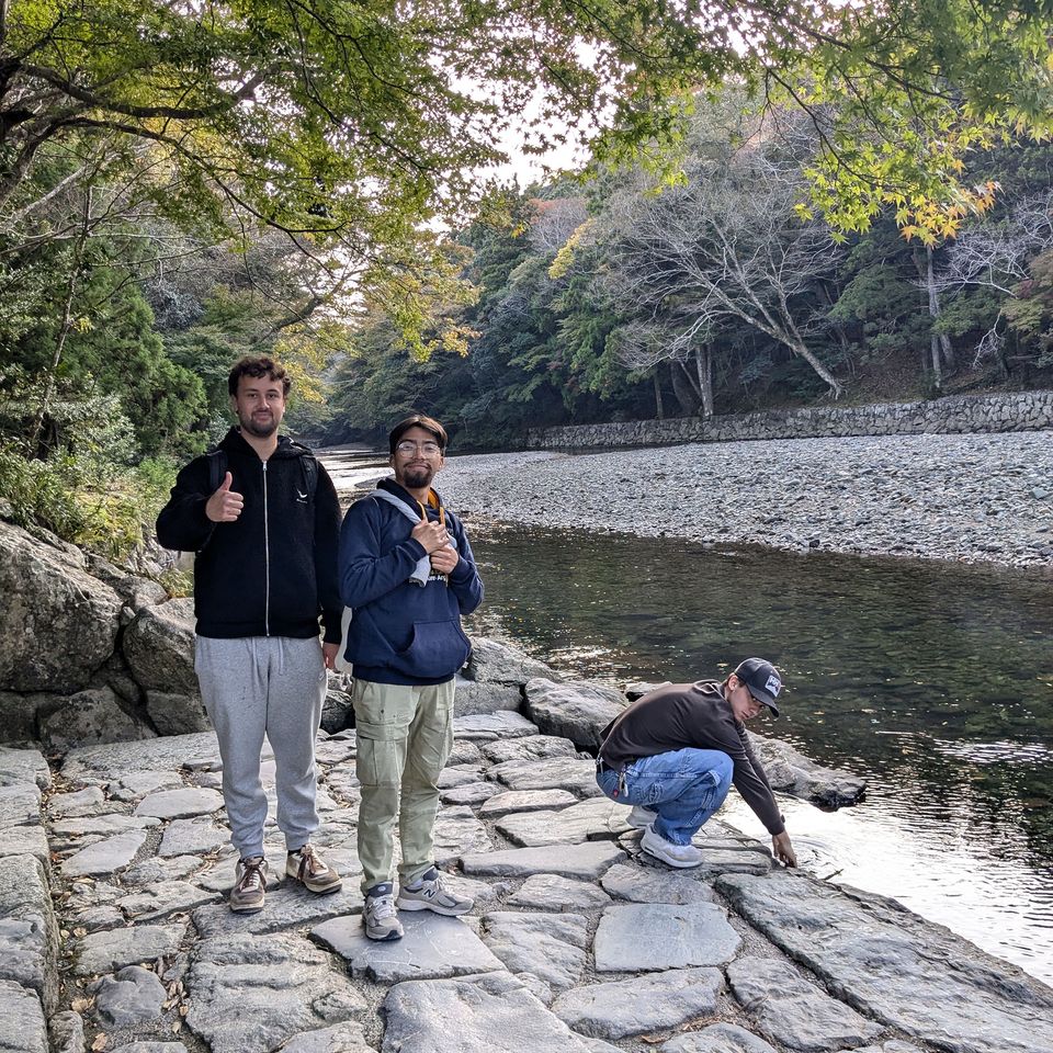 japan study abroad students river