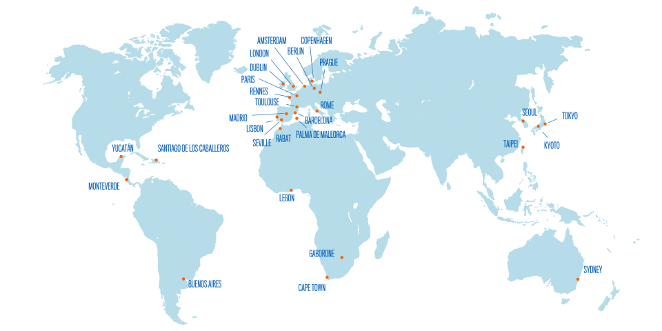 Map of CIEE custom program locations