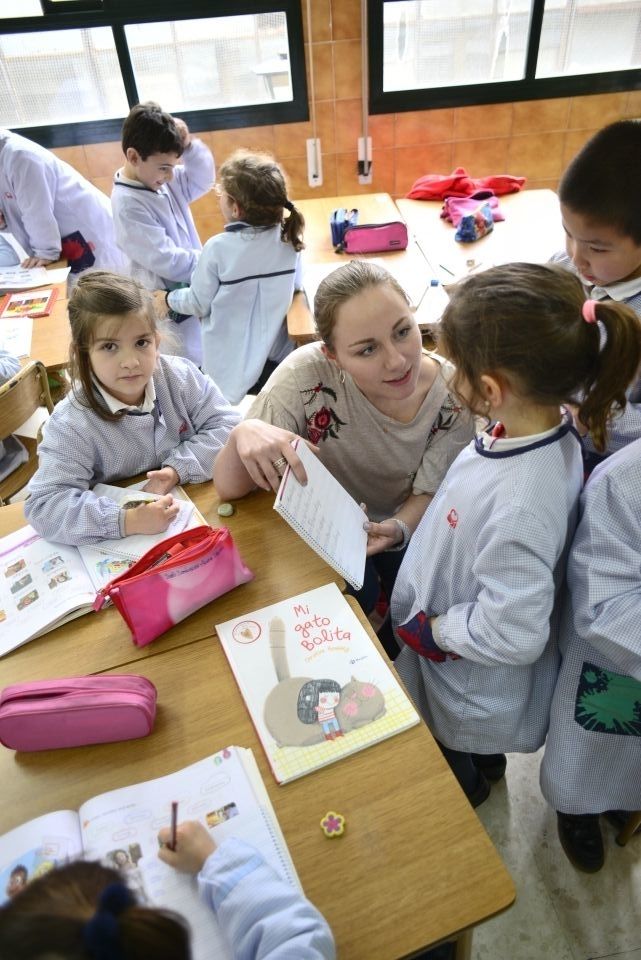 Teachers and students in class