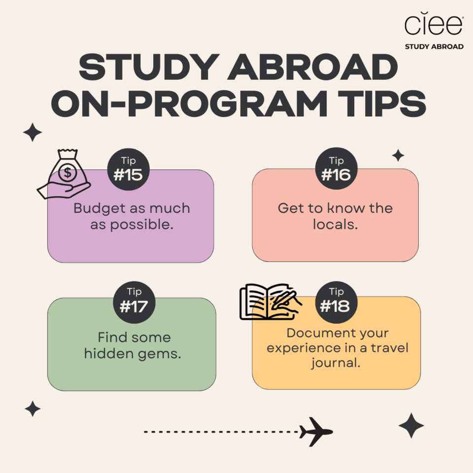 study abroad on program tips ciee