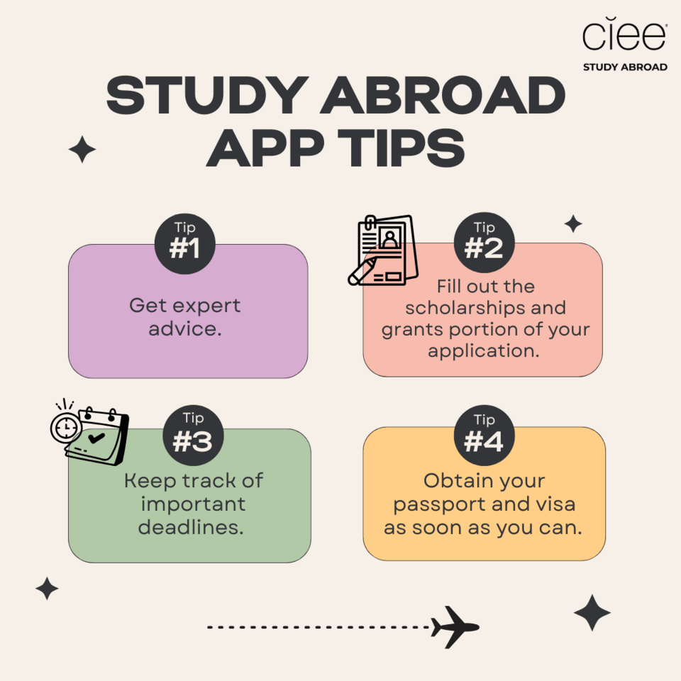 study abroad application tips