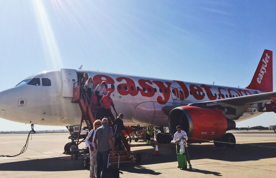 easy jet abroad plane boarding