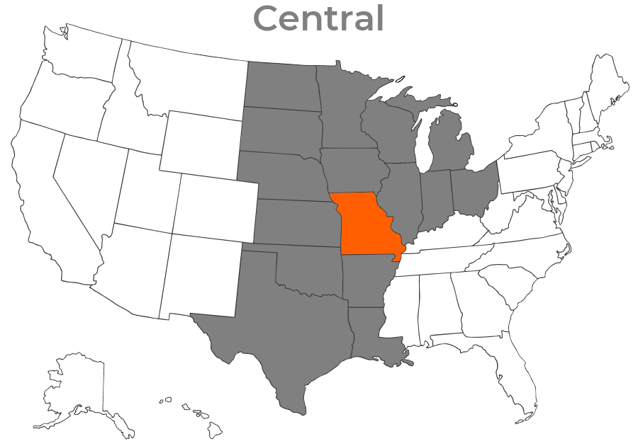 State map for missouri