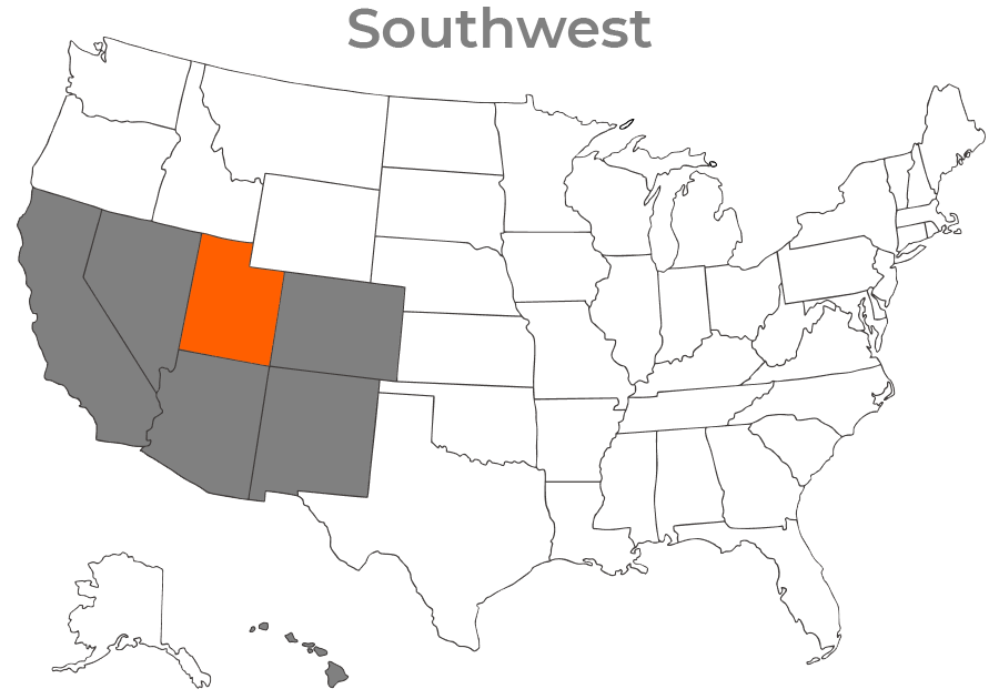 State map for utah